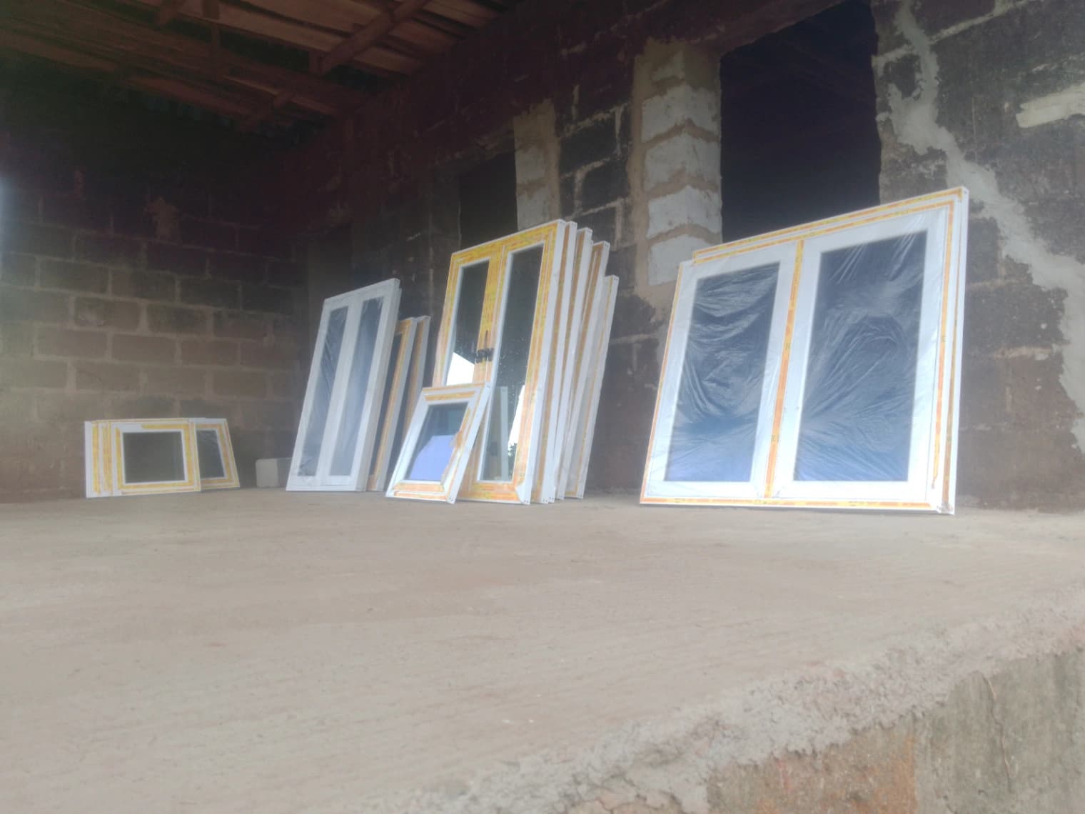 Aluminum casement windows white profile with blue glass